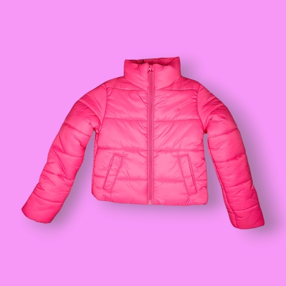 Joe Fresh Kids Neon Pink Puffer Jacket Size S/M 6 - Picture 1 of 11